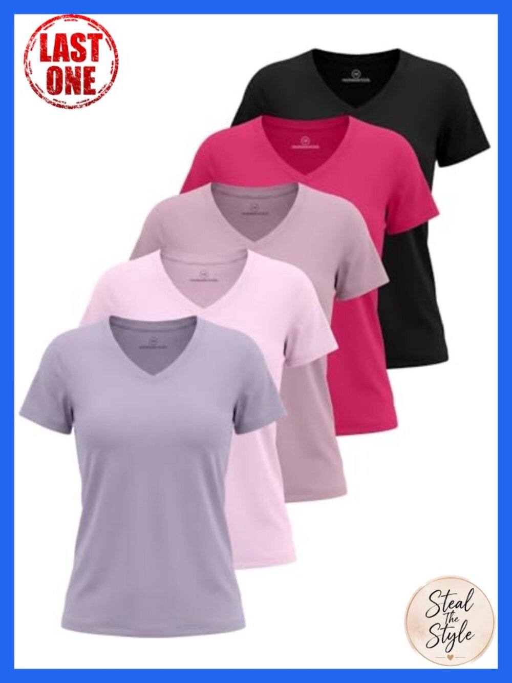 5 Pack Womens V Neck Dry Fit Workout Tops Short Sleeve Tees